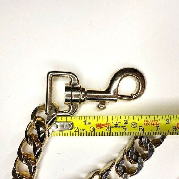 Vintage Heavy Large Gold Curb Link Chain – 30” – Necklace / Belt / Chain Leash